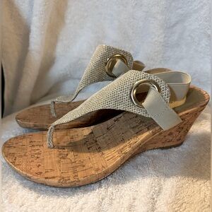 GOLD METALIC SANDALS WITH GOLD GROMMET ON SIDE DESIGN ELASTIC BACK FOR COMFORT